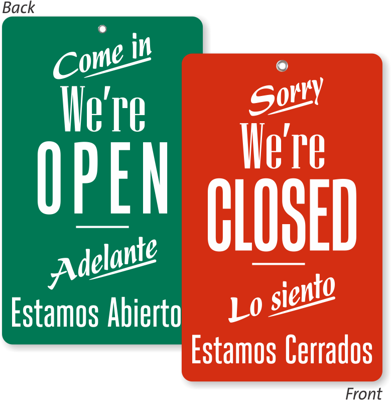 Come In We Are Open Bilingual Be Back Sign - Thanksgiving (800x800), Png Download