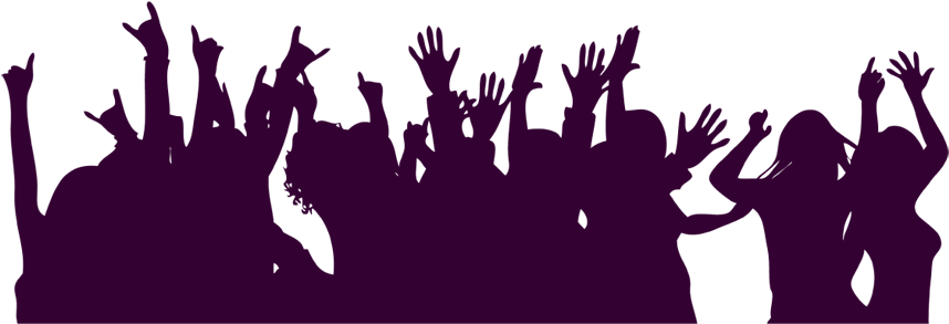 Fiesta Png - Silhouette Party People Png (900x301), Png Download