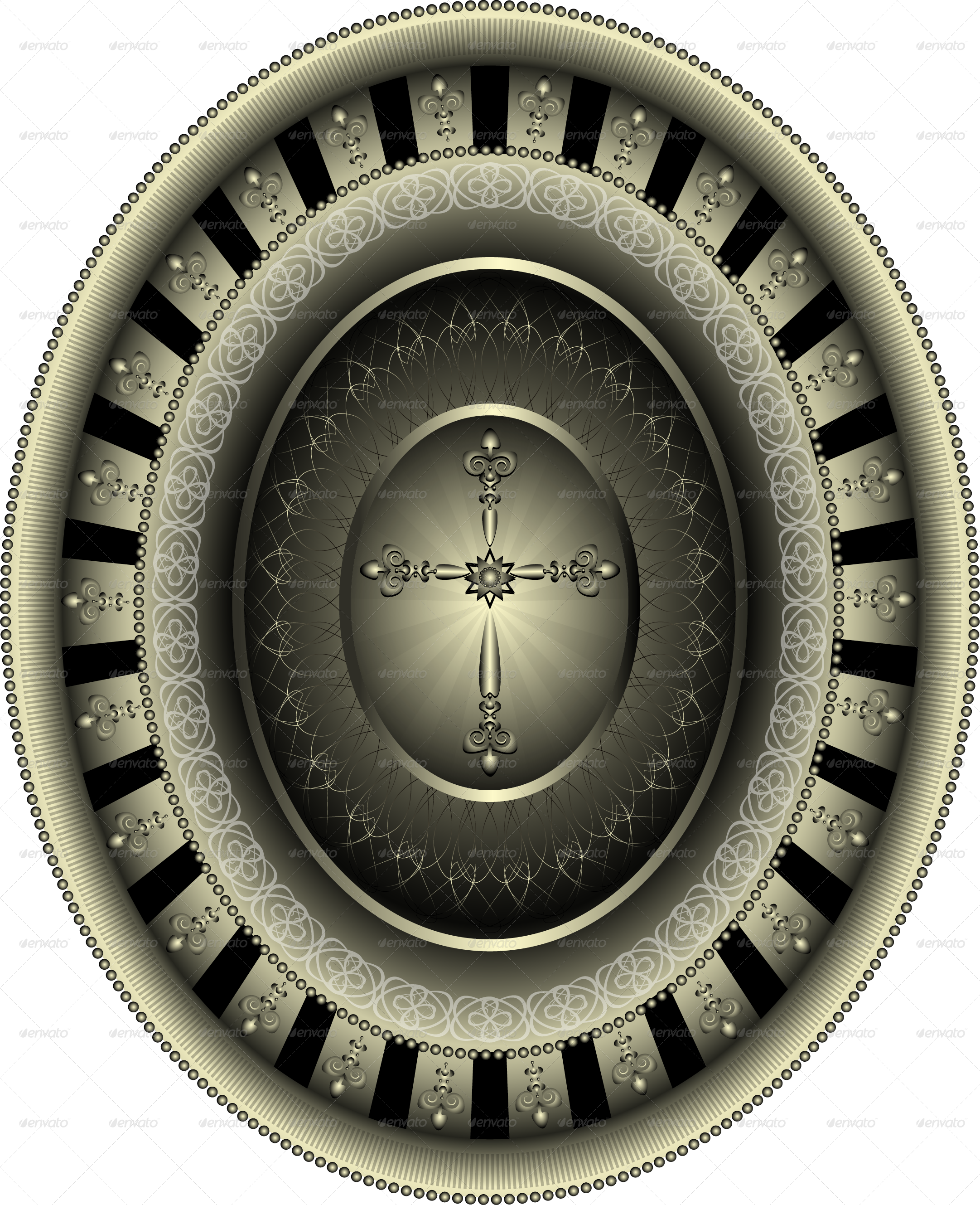 Cross In Frame - Picture Frame (2163x2658), Png Download