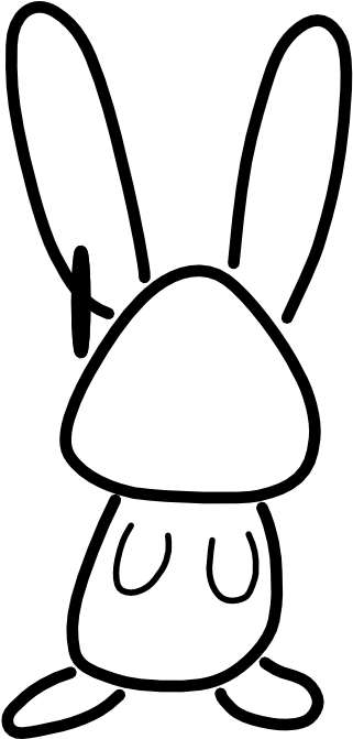 Rabbit Black And White Bunny Black And White Rabbit - Conejos Anime (555x670), Png Download