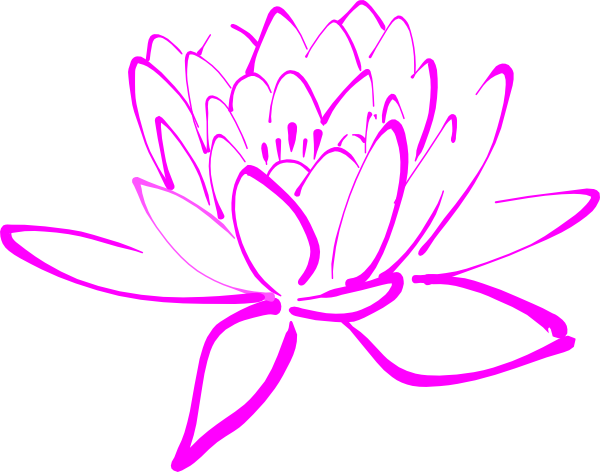 Pink Lotus Clip Art At Clker - Lotus Png Black N White (600x472), Png Download
