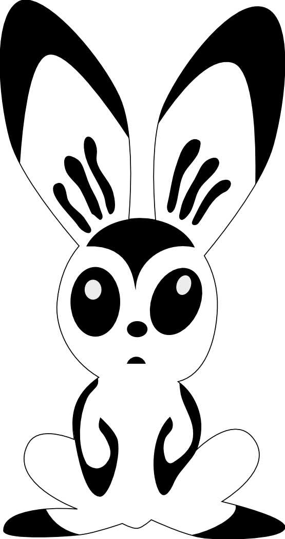 Clip Art Rabbit - Black And White Easter Bunny Clipart (555x1049), Png Download