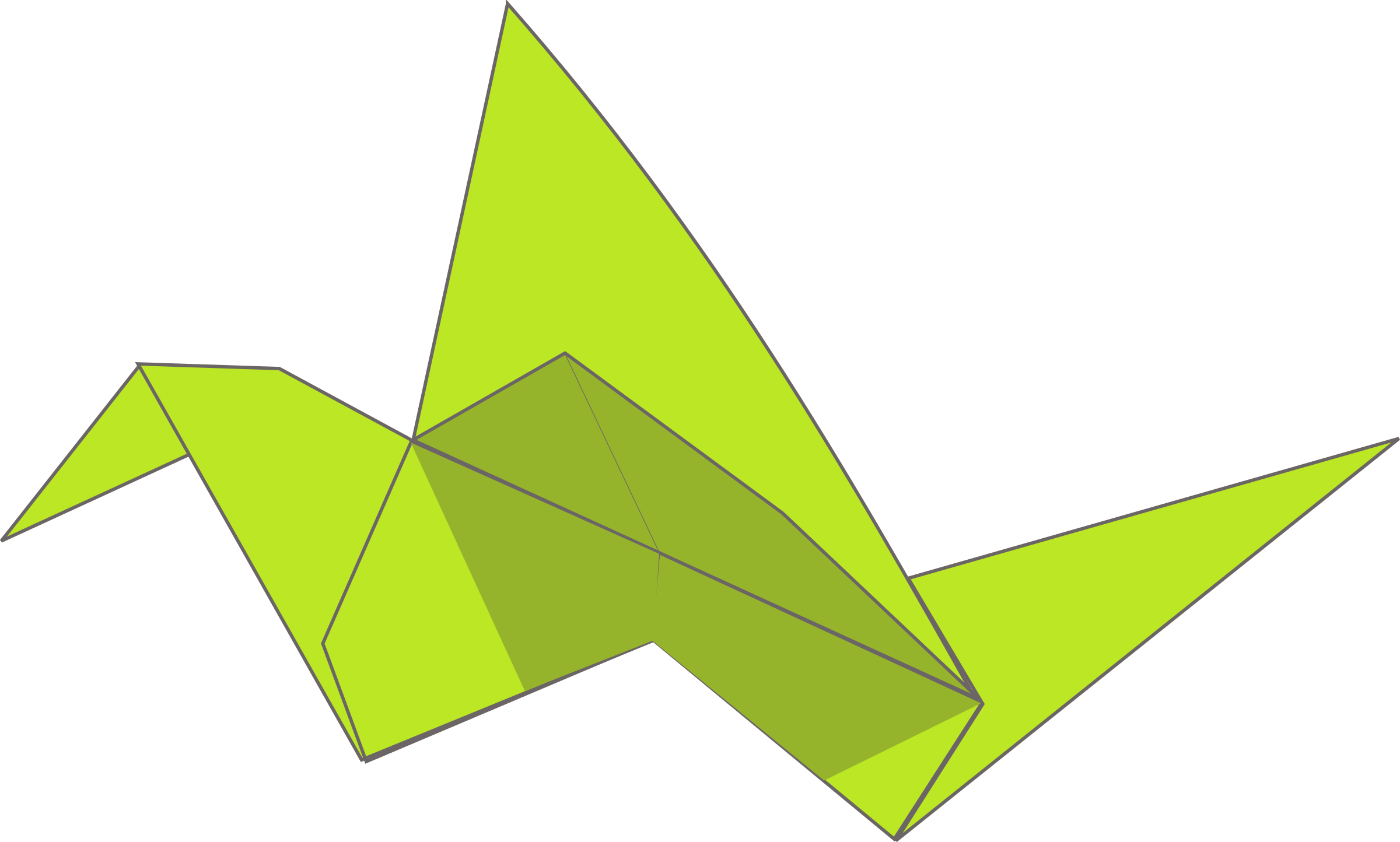 This Free Clipart Png Design Of Origami Flying Bird (900x539), Png Download