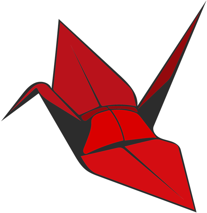 Origami, Crane, Red, Bird, Paper, Decoration, Symbol - Origami Crane Transparent Background (960x719), Png Download