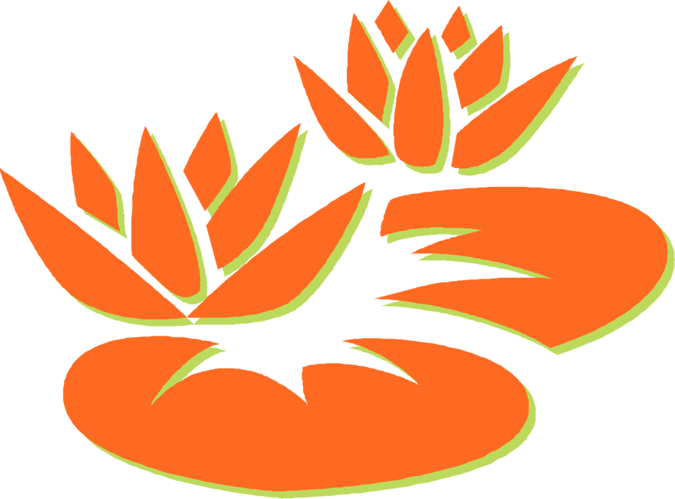 Vector Illustration Of Lotus Flower Or Water Lily Aquatic - Monet Acres Estates Ii (947x700), Png Download