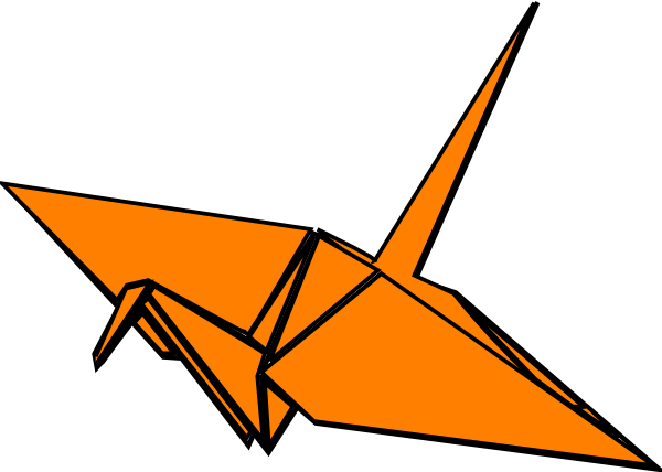 Paper Crane Clip Art - Clip Art Paper Crane (600x428), Png Download