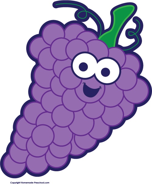 Grapes Free Fruit Clipart - Grapes Image With Name (500x605), Png Download