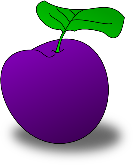 Plum Fruit Clipart - Plum Clip Art (600x600), Png Download