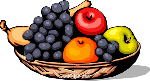 Assorted Fruits In Basket Royalty Free Vector Clip - Fruit Basket Clip Art (480x259), Png Download