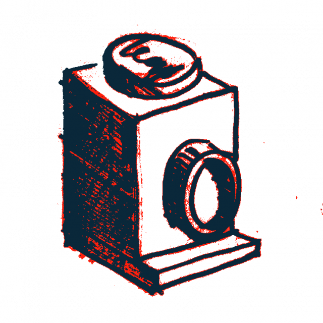 Drawing Of A 1 X 1 Lego Brick With Headlight Stud (640x640), Png Download