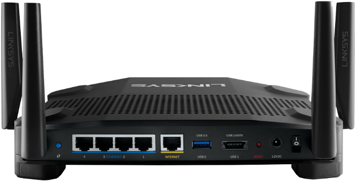 Wrt32x Rear Product Shot - Linksys Wrt Ac3200 (730x384), Png Download