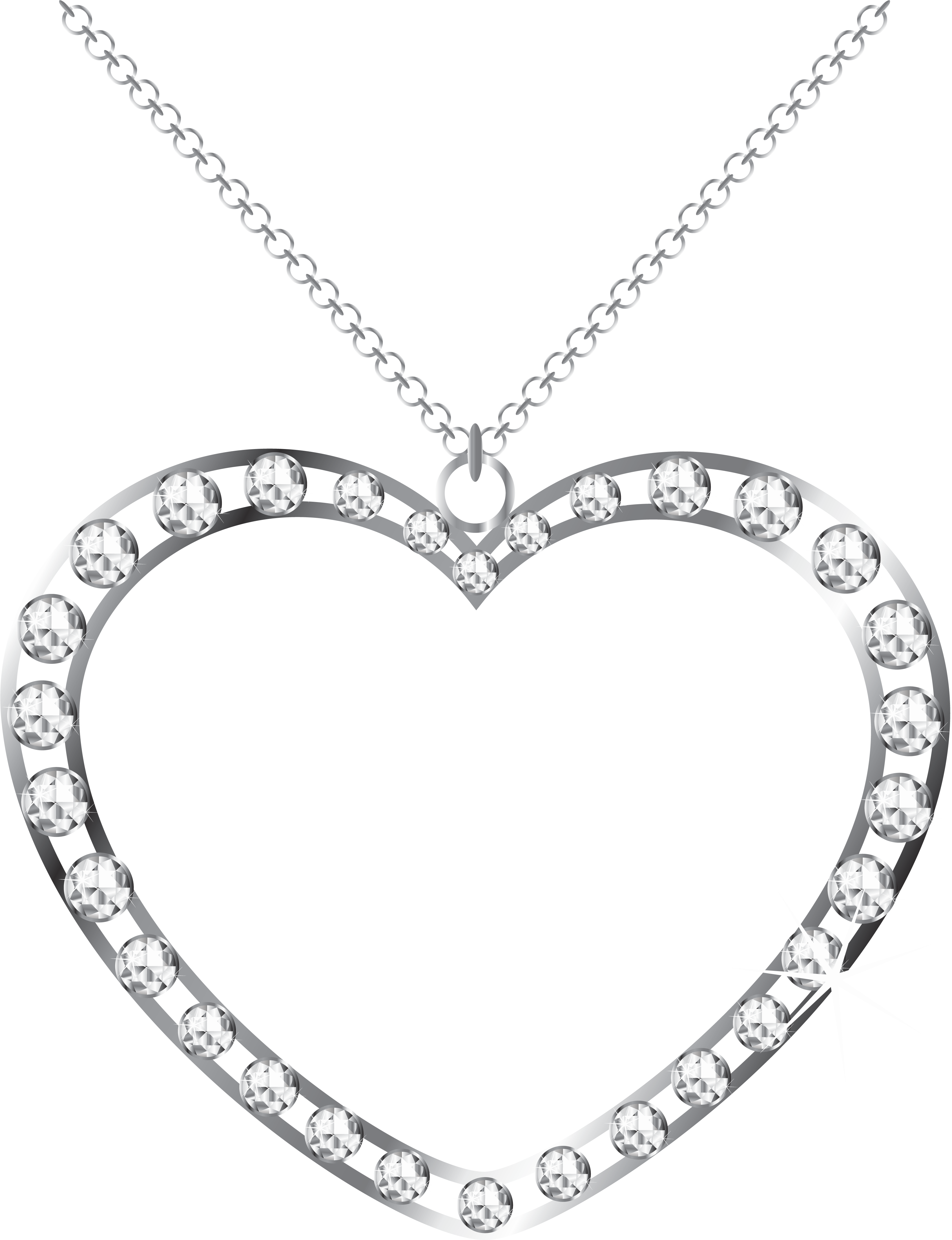 Download Jewelry Clipart Diamond Heart Diamond Heart Necklace Png Png Image With No Background Pngkey Com