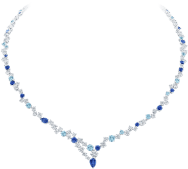 Sparkling Cluster By Harry Winston, Sapphire, Aquamarine - Harry Winston Necklace (760x500), Png Download