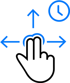 Hold Two Fingers And Move - Arrows Up Down Left Right (640x360), Png Download