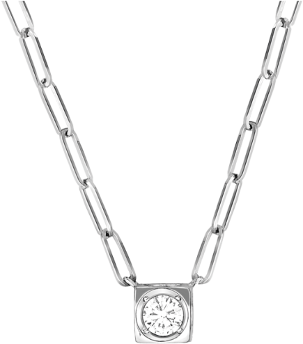 Dinh Van Le Cube Diamant Large Necklace W/ Diamond - Necklace (580x580), Png Download