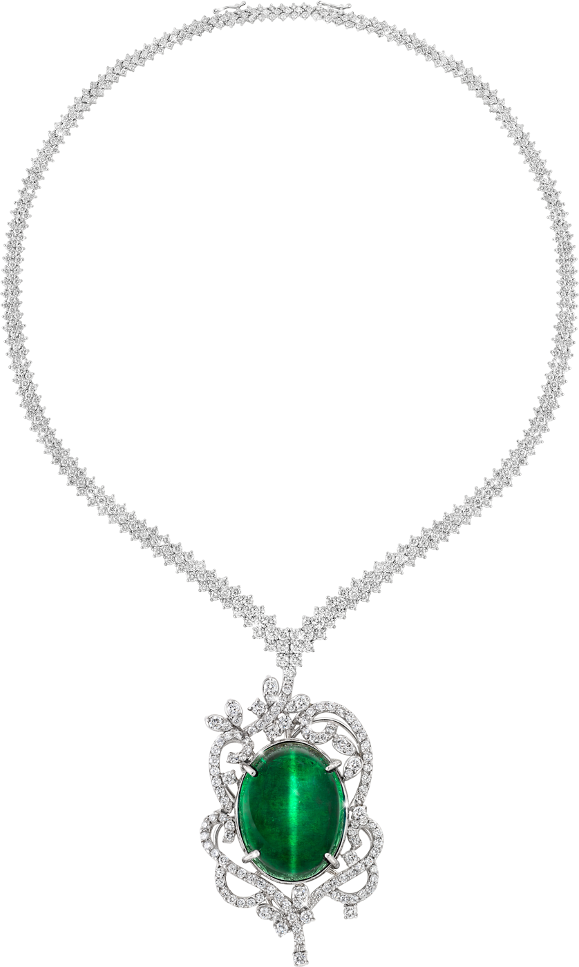 Emerald - Cat's Eye Pendant (838x1400), Png Download
