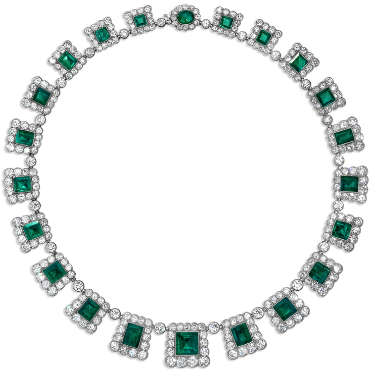 Antique Emerald And Diamond Necklace - Closest Color To Green (800x800), Png Download