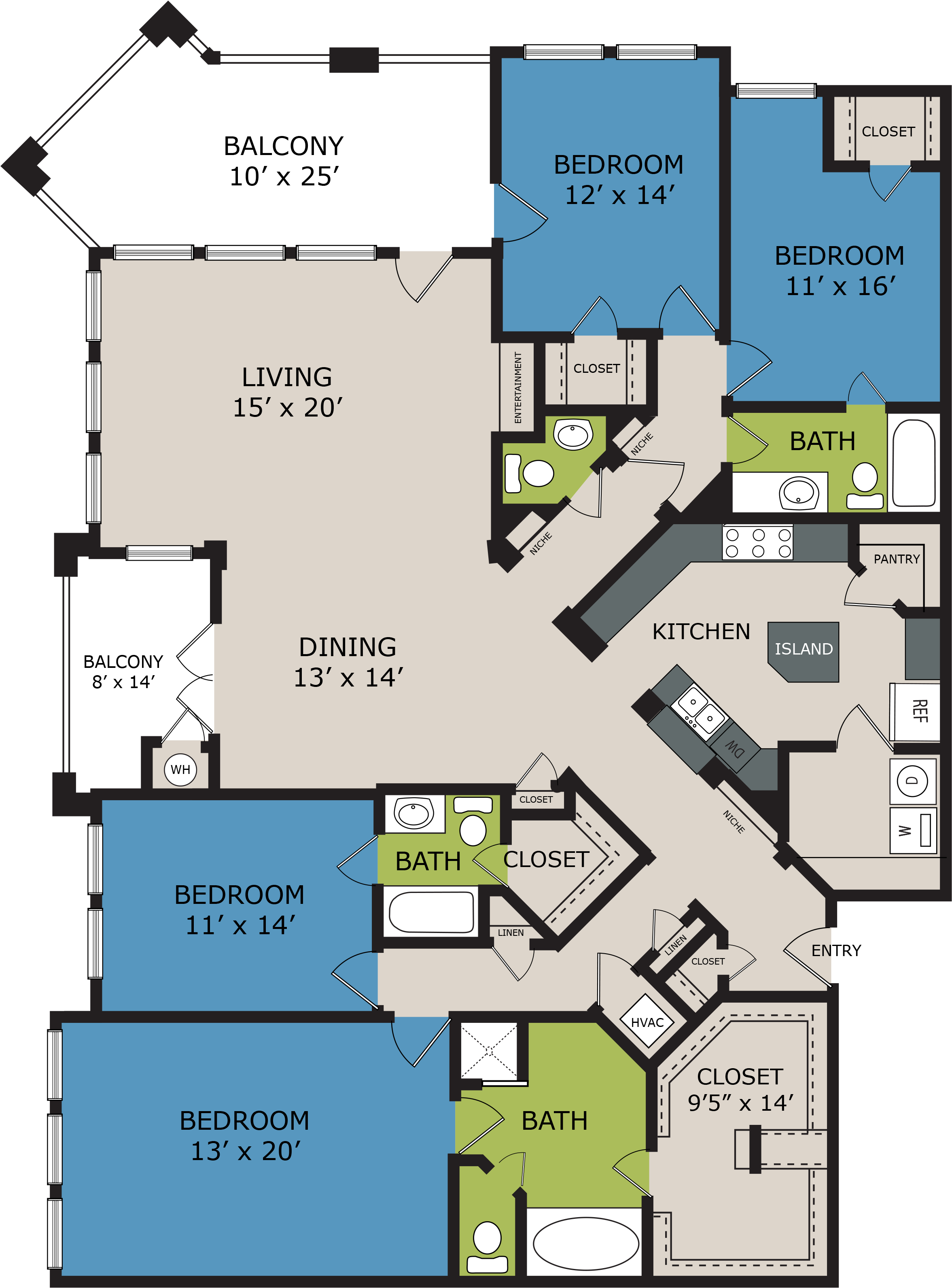 Apartments In Garden Ridge - Marquis At Tpc (2450x3275), Png Download