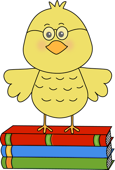 Cute Clipart Book - Bird With Book Clipart (371x550), Png Download