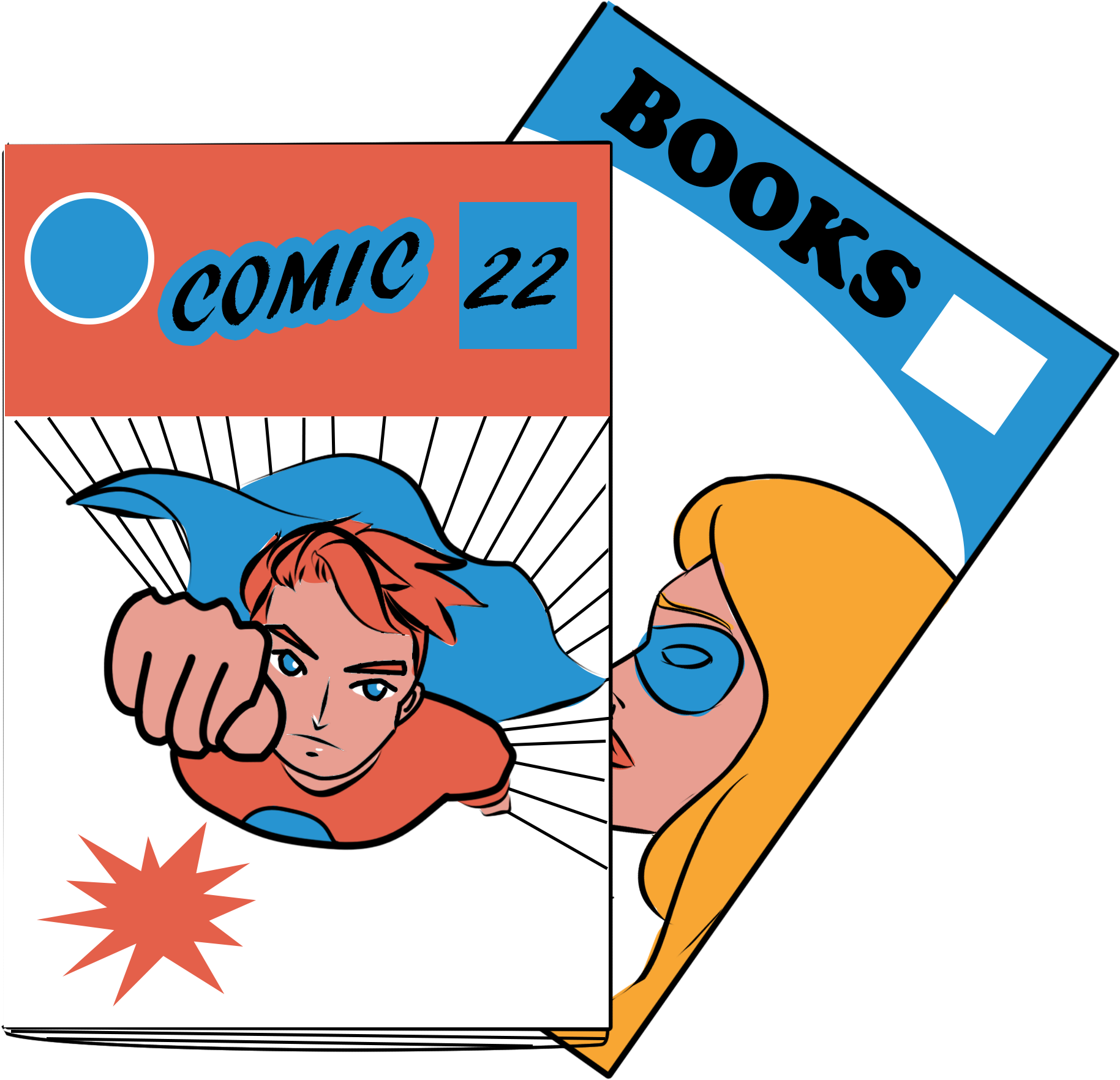 Books The Varsity - Cartoon Comic Book Clipart Png (2500x2500), Png Download