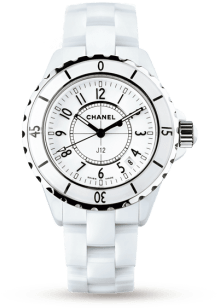 Chanel J12 White Ceramic And Steel H0968 33mm - Dyrberg/kern (350x350), Png Download