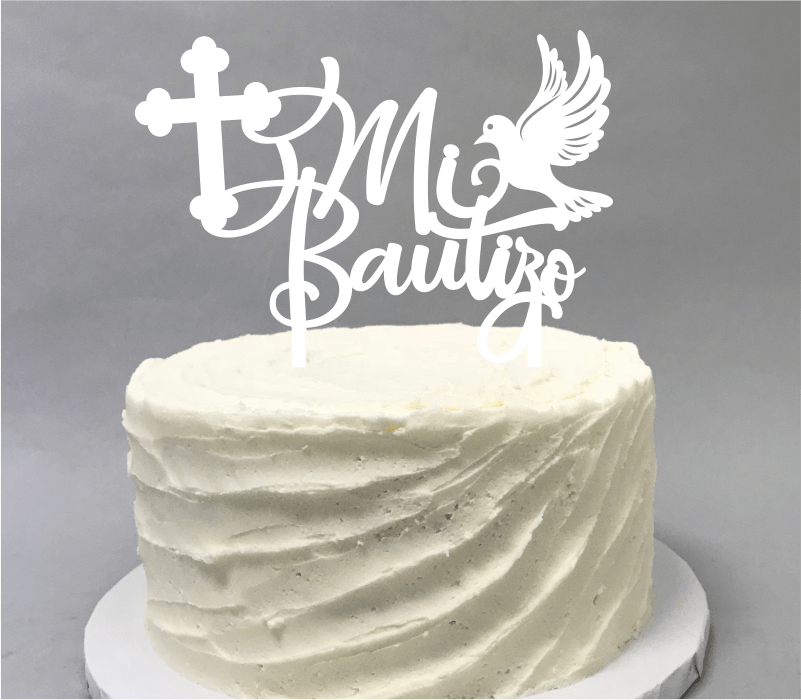 "mi Bautizo" Cake Topper Laserfied - Product (801x700), Png Download