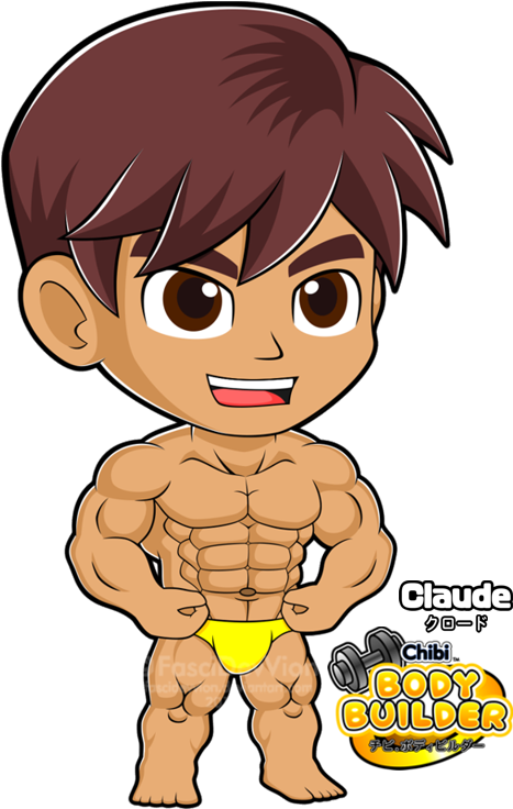 Image Result For Bodybuilder Chibi - Muscular Chibi (500x800), Png Download
