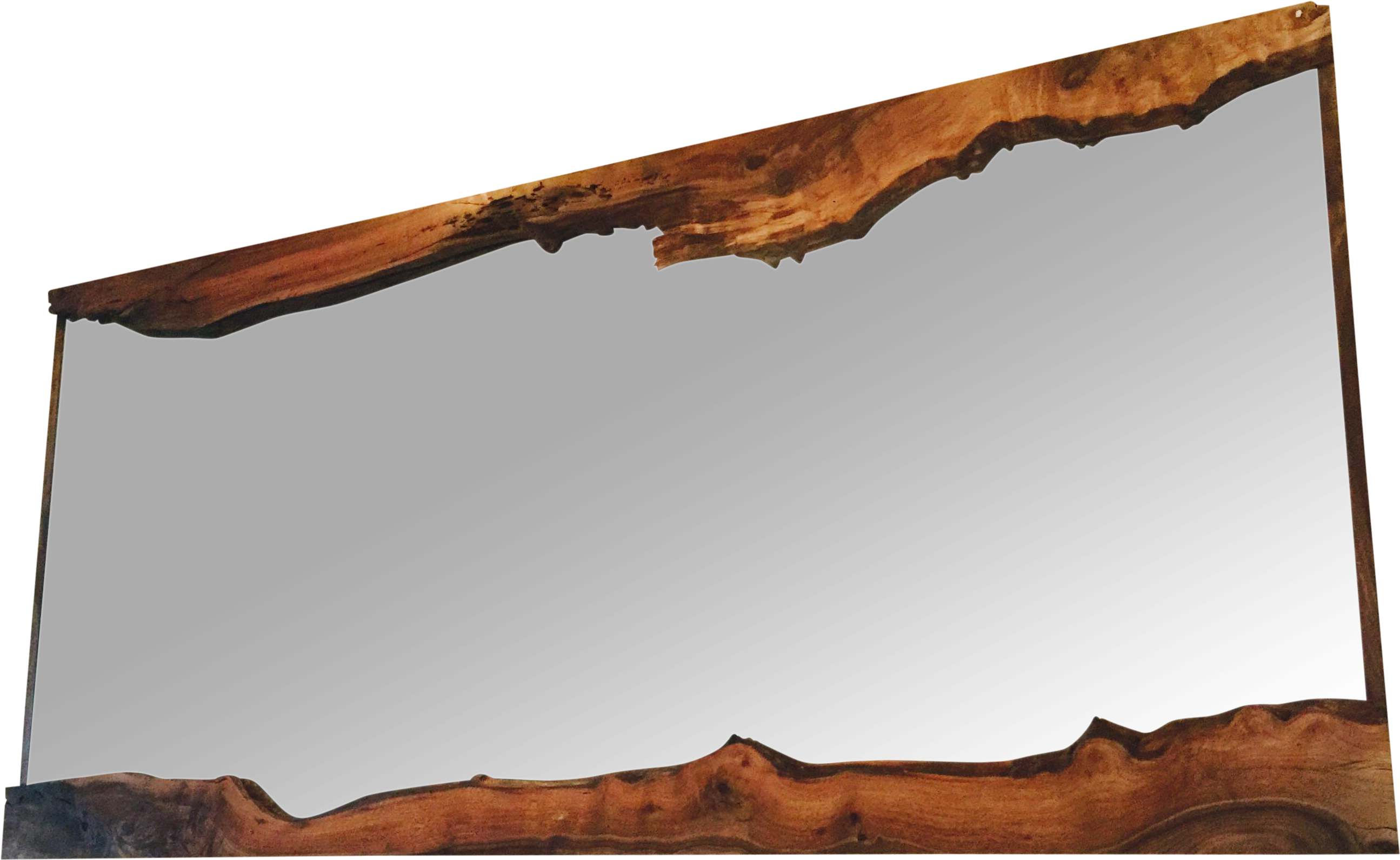 Live Edge Framed Mirror Black Walnut On Chairish - Mirror With Live Edge Wood Frame (3174x2078), Png Download