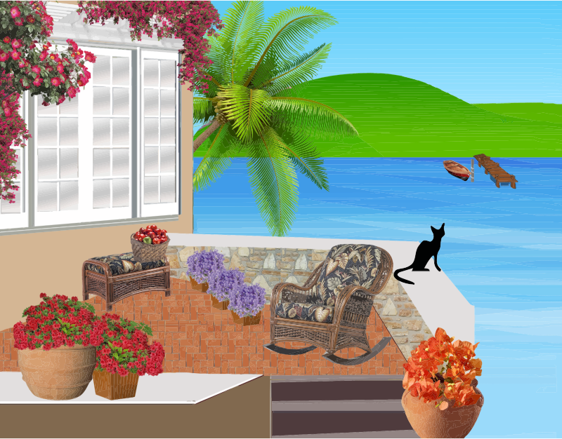 Porch Clipart Balcony - Balcony (800x626), Png Download