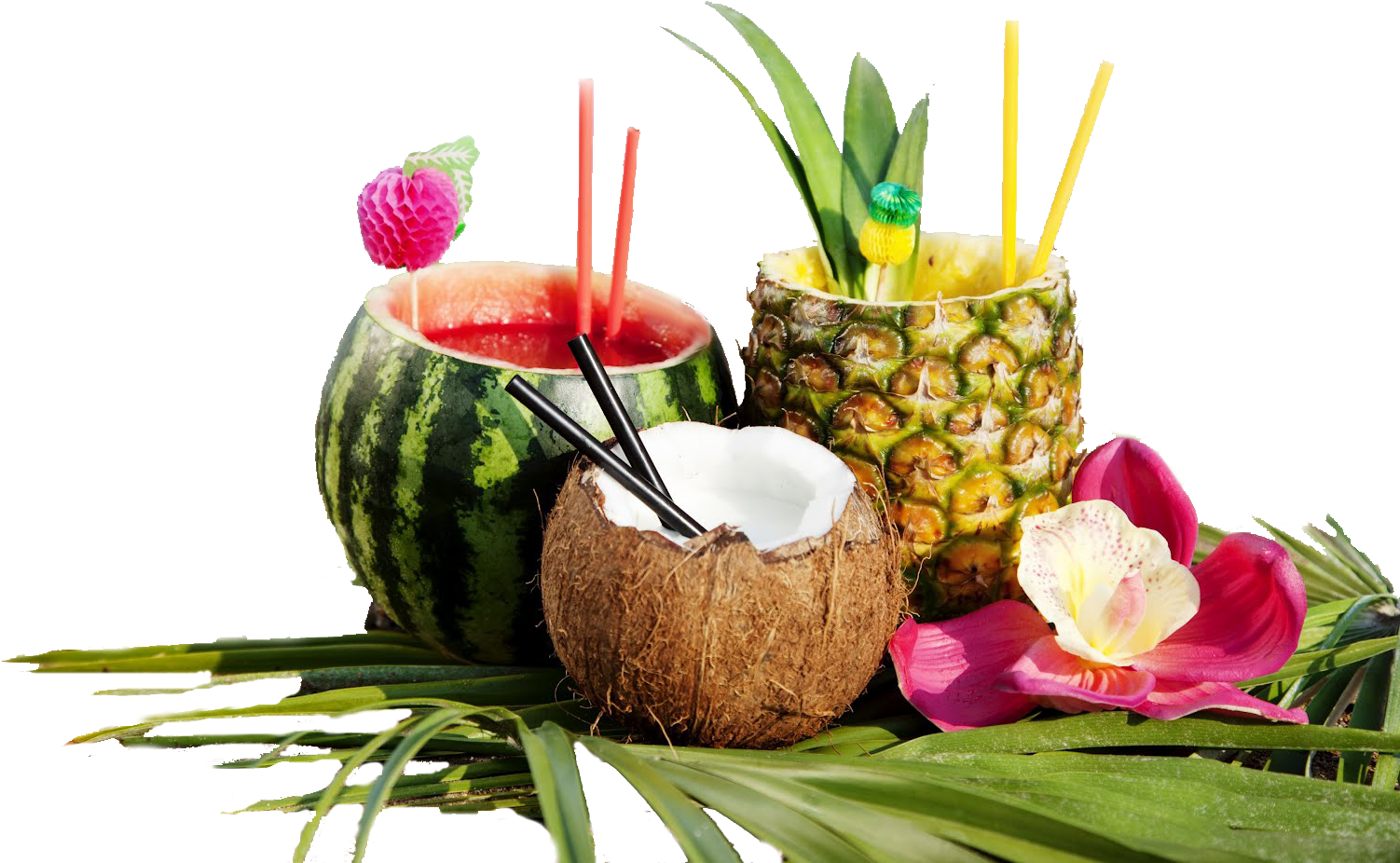 Frutas Png - Tropical Fruit Drinks (1600x1067), Png Download