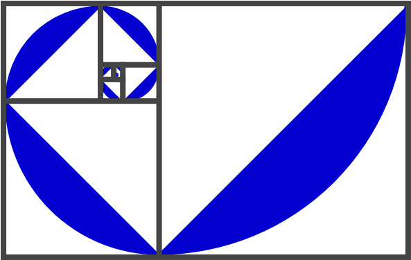 How To Set Use Fibonacci Spiral Blue/purple Svg Vector (600x381), Png Download