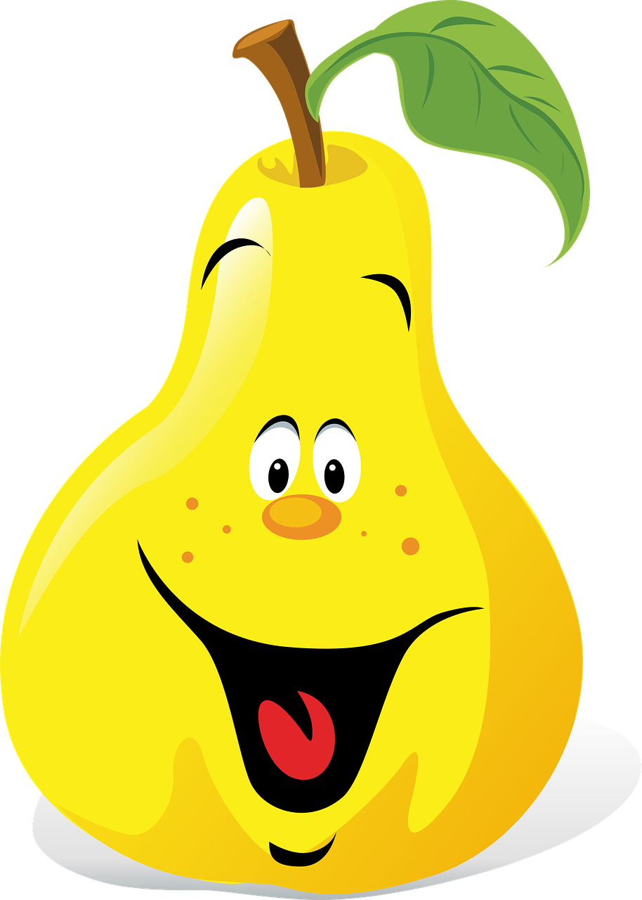Fruta, Planta, Desenho - Fruit With Face Clipart (914x1280), Png Download
