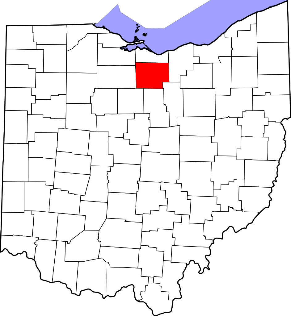 Map Of Ohio Highlighting Huron County - Medina County Ohio Map (942x1024), Png Download