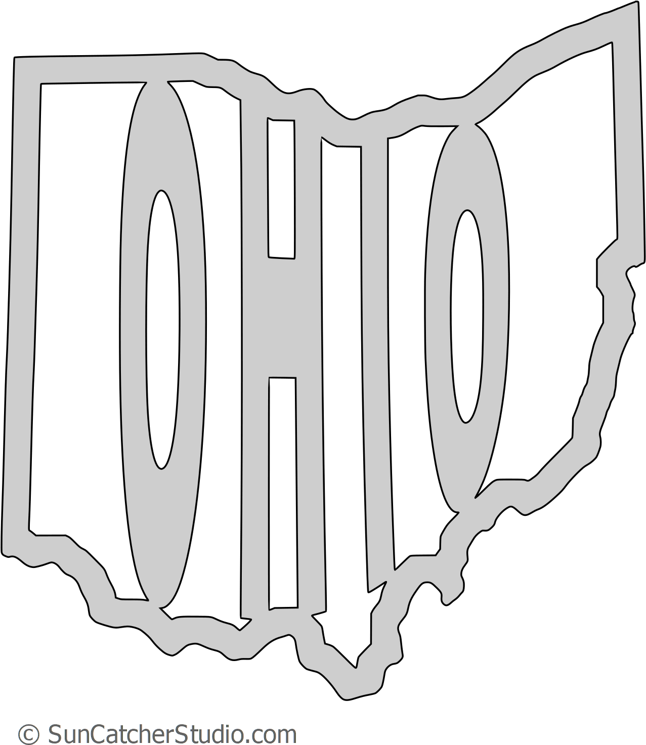 Ohio Map Shape Text, Outline Scalable Vector Graphic - Scalable Vector Graphics (1301x1500), Png Download