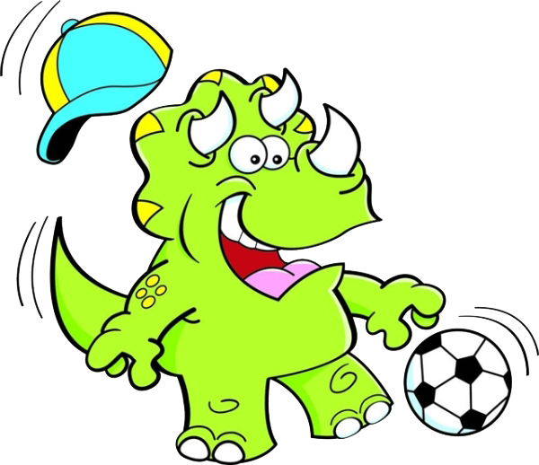 Triceratops Dinosaur Football Clip Art - Dinosaurio Futbol (600x518), Png Download