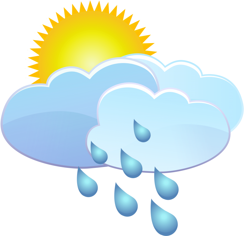 Free Png Clouds Sun And Rain Drops Weather Icon Png - Transparent Animated Weather Animated (850x825), Png Download