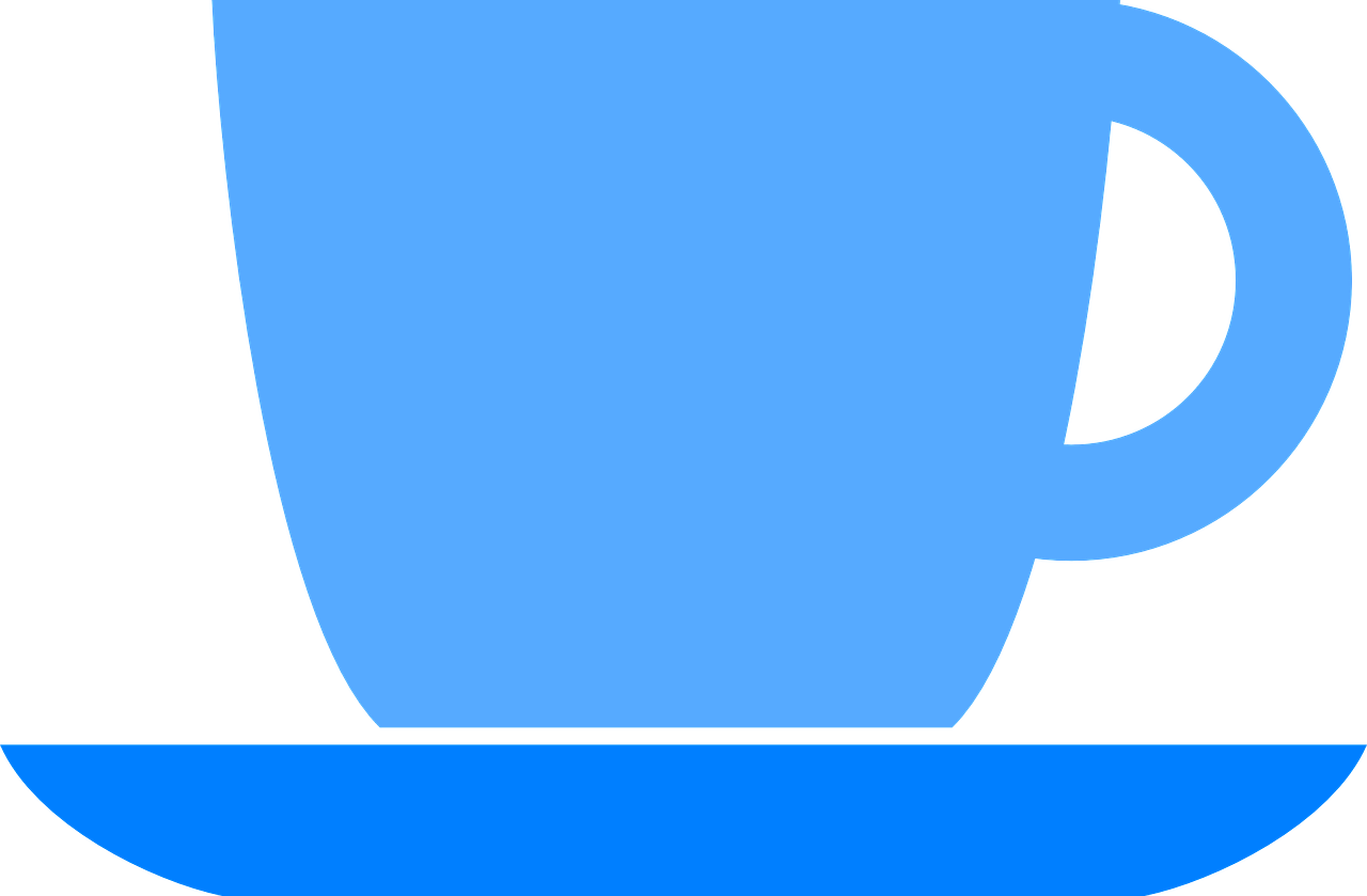 Coffee, Cup Saucer Silhouette Isolated Drink Coffe - Coffee Icon Blue Png (1280x839), Png Download