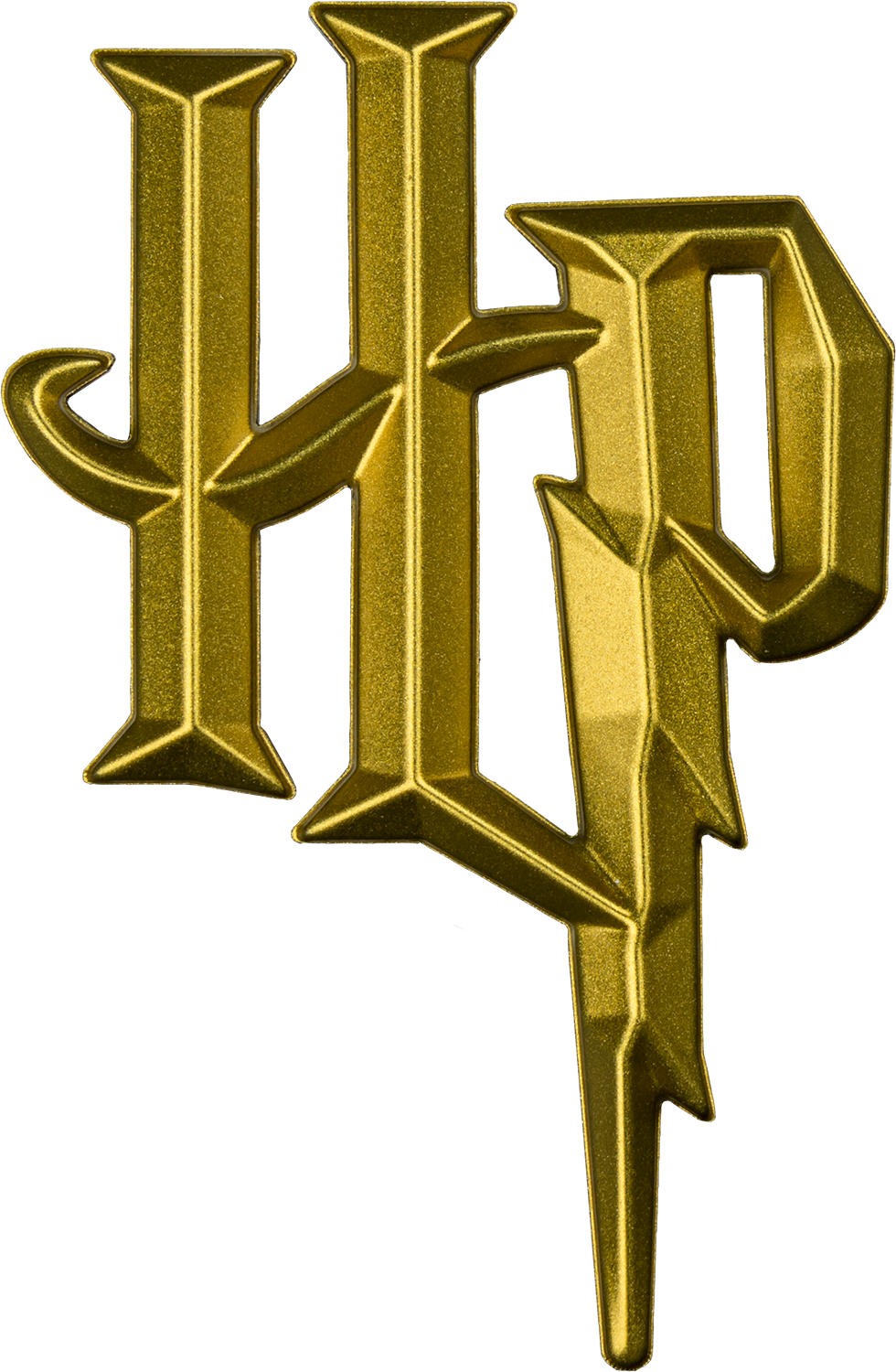 Harry Potter Logo 3d Gold Chrome Premium Emblem - Harry Potter Logo (980x1500), Png Download
