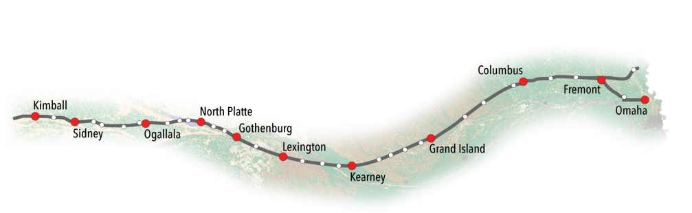 Nebraska Lincoln Highway Historic Byway Is The Only - Map (1024x353), Png Download