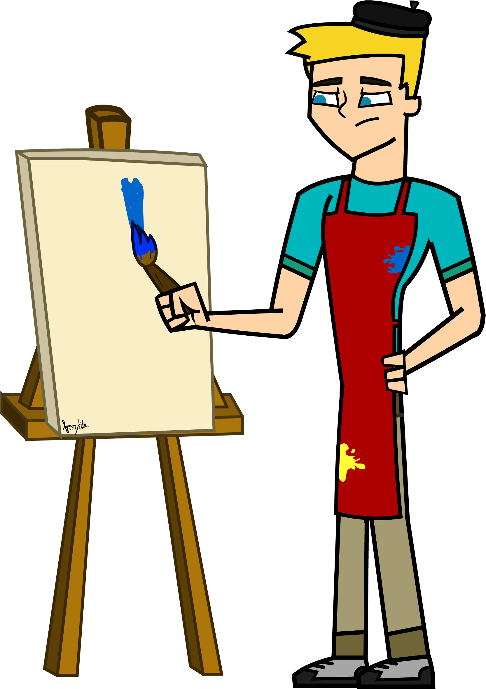 Michael Painting Pose - Total Drama Gone Wild Michael (1883x2408), Png Download
