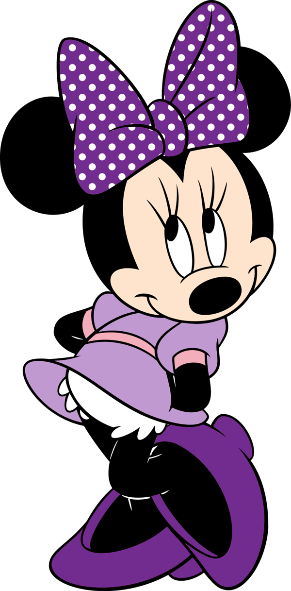 Minnie Mouse Head Make Pictures Out Of Text Mickey - Minnie Mouse In Purple Dress (600x1217), Png Download