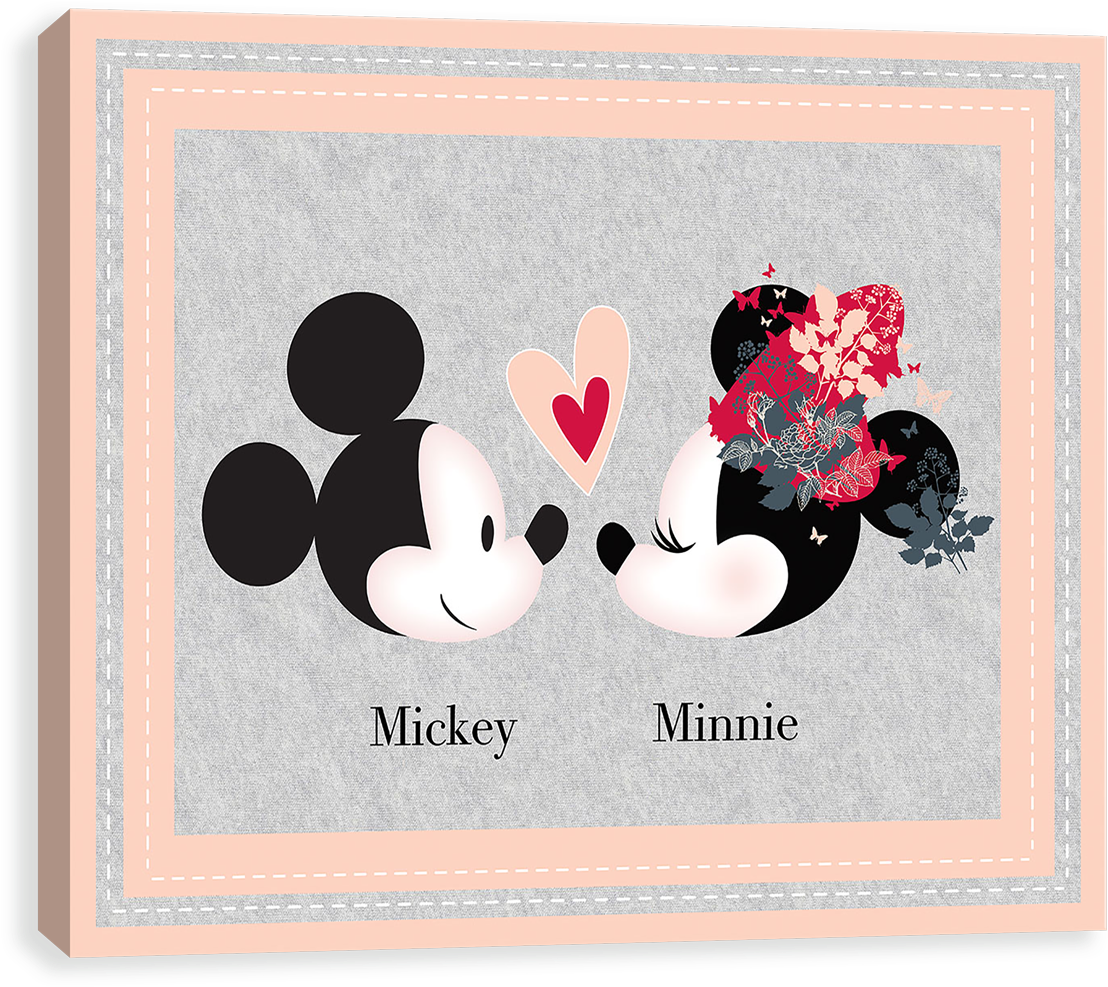 Mickey And Minnie Heads - Mickey Canvases By Entertainart - Mickey & Minnie (1280x1280), Png Download