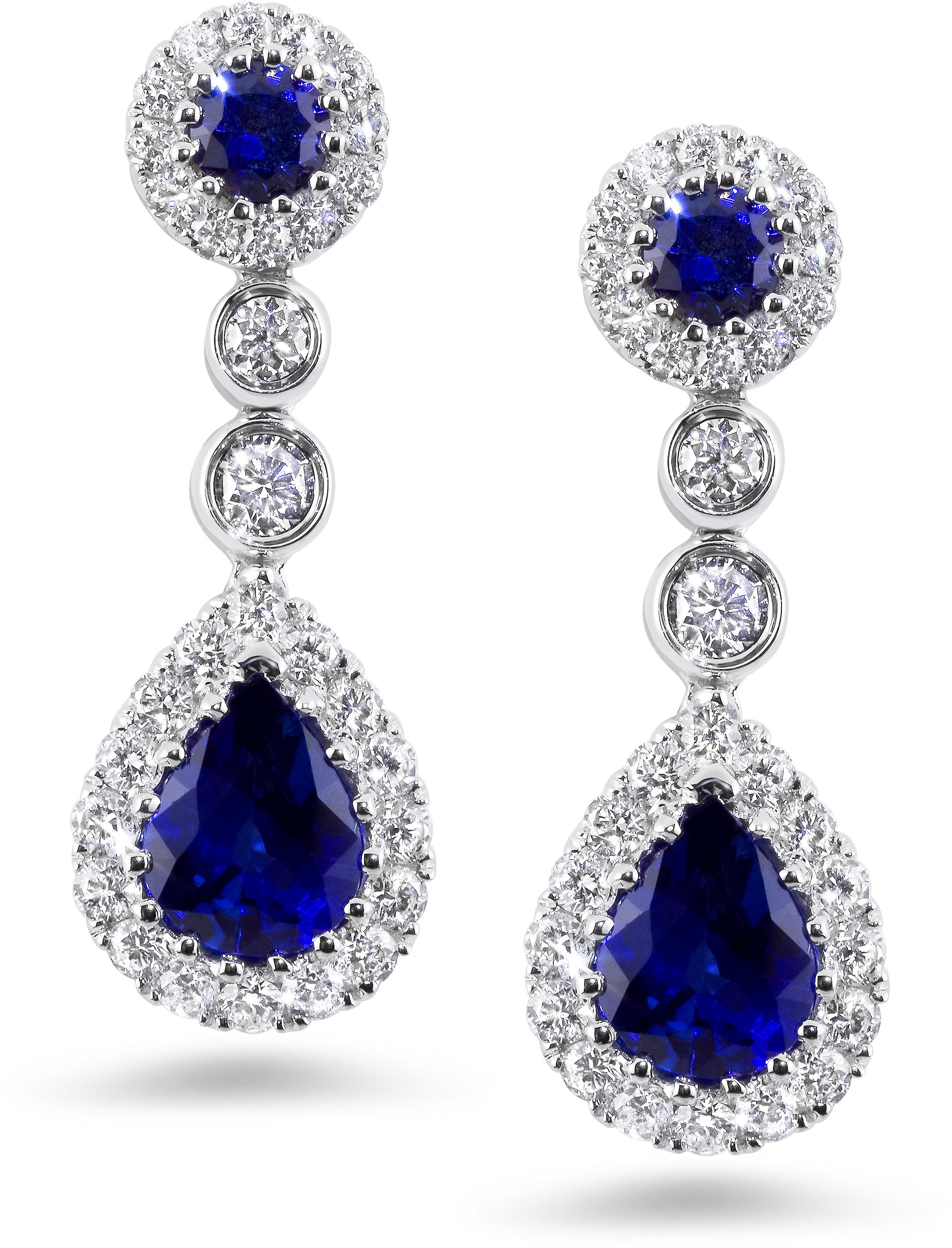 Blue Sapphire Earring Png (2653x2653), Png Download