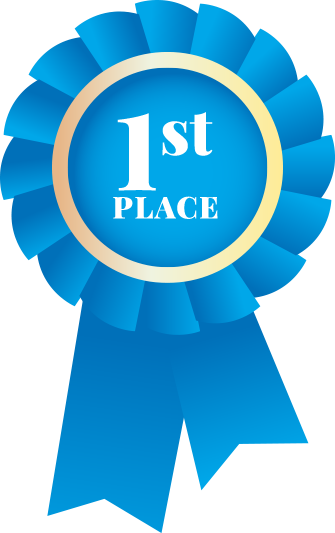 First Place Ribbon Vector - County Fair Blue Ribbon (335x533), Png Download