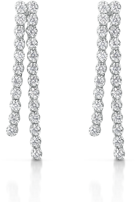 Earrings Classic Douple Streak Diamond Earrings - Earring (800x778), Png Download
