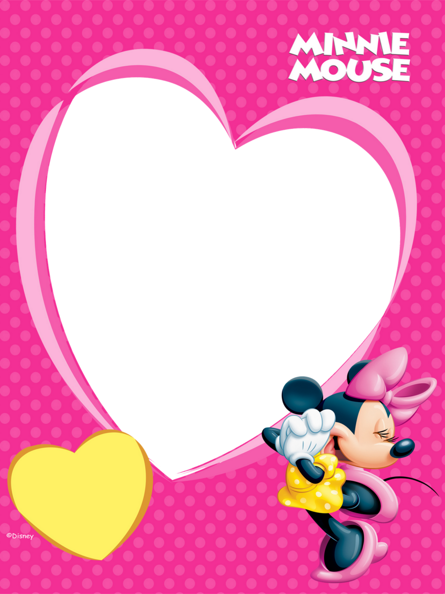Download Cuadro Para Foto En Corazon Clipart Minnie - Minnie Mouse Png Frames (900x1200), Png Download