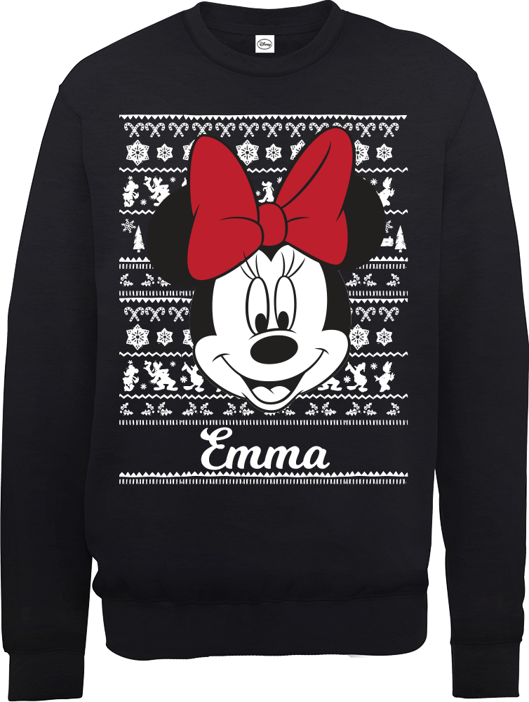 Official Mickey Mouse Womens Personalised Christmas - Disney Mickey Mouse Christmas Mickey Face Red Christmas (754x1000), Png Download