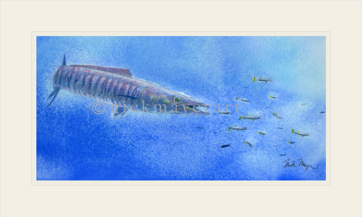 Wahoo Scene - Painting (1700x1103), Png Download