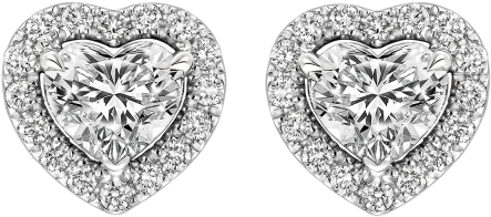 Heart Shaped Diamond Earrings - 心 形 鑽石 耳環 (640x640), Png Download