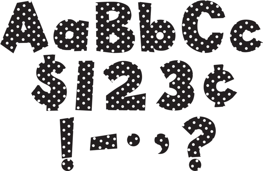 Tcr75140 Black/white Dot 4" Fun Font Letters - Teachers Created Resources Letters (900x900), Png Download